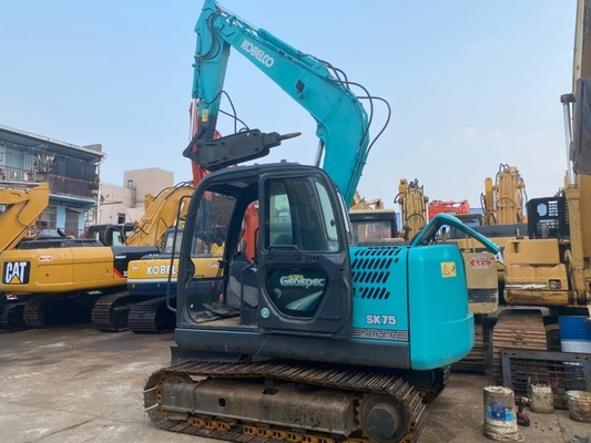 0.4m3 बाल्टी 6850KG के साथ 7t सेकंड हैंड SK75-8 हाइड्रोलिक क्रॉलर खुदाई