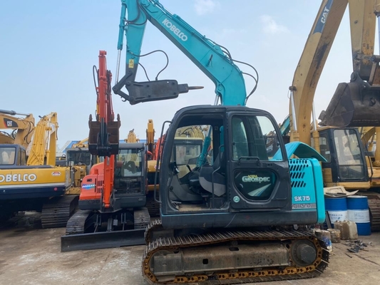 0.4m3 बाल्टी 6850KG के साथ 7t सेकंड हैंड SK75-8 हाइड्रोलिक क्रॉलर खुदाई