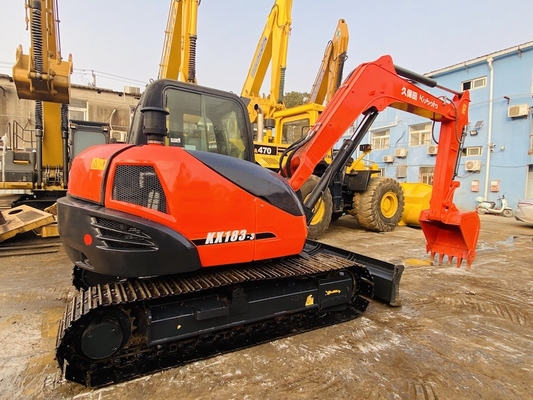 8 टन मूल जापान इस्तेमाल किया कुबोटा KX183 क्रॉलर उत्खनन 47.8 KW इंजन शक्ति और 0.31 m3 बाल्टी क्षमता के साथ