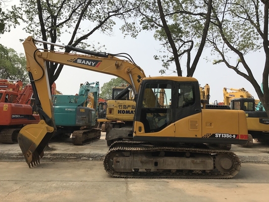 13 टन इस्तेमाल किया गया Sany SY135C-9 हाइड्रोलिक खुदाई मशीन 0.53 m3 बाल्टी क्षमता के साथ