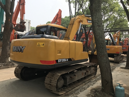 13 टन इस्तेमाल किया गया Sany SY135C-9 हाइड्रोलिक खुदाई मशीन 0.53 m3 बाल्टी क्षमता के साथ