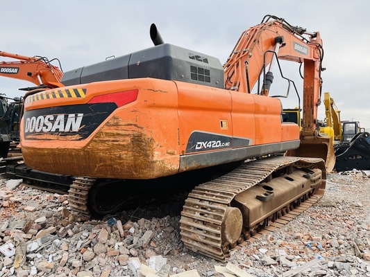 42 टन मूल इस्तेमाल किया Doosan DX420LC-9C क्रॉलर खुदाई 2 m3 बाल्टी क्षमता के साथ सेकंड हैंड खुदाई