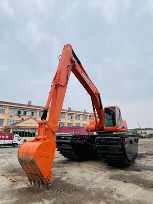 डूसन प्रयुक्त उभयचर खुदाई DH220LC-9E 1 m3 नदी सफाई मशीन के साथ लंबी पहुंच बूम सेकंड हैंड खुदाई