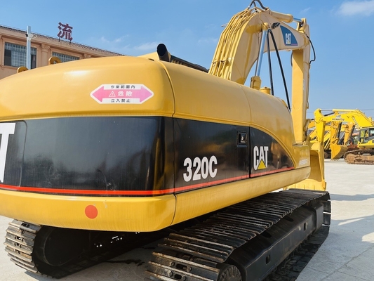 CAT 320C सेकंड हैंड क्रॉलर एक्सकेवेटर 6550 मिमी की अधिकतम खुदाई गहराई के साथ और CAT 3066 इंजन मॉडल